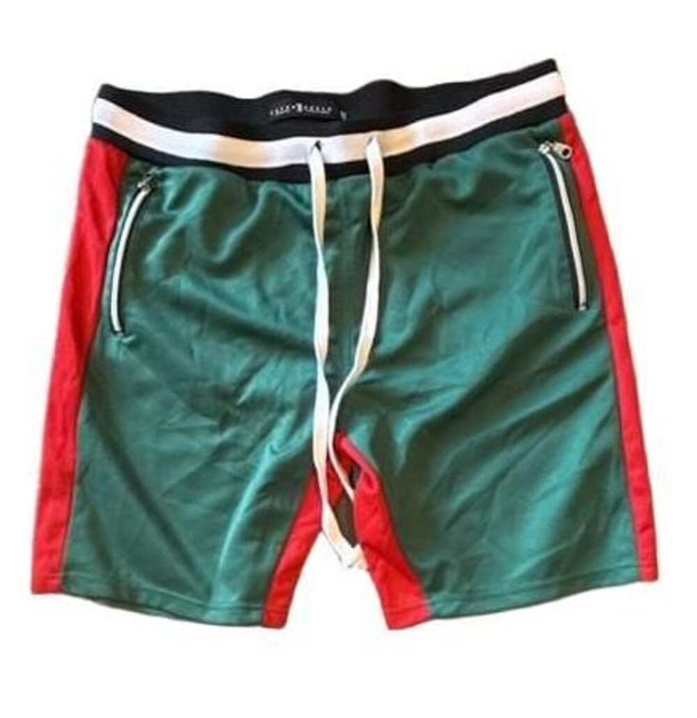 Seven Souls Track Shorts Size XL Green Red Active Gym Streetwear